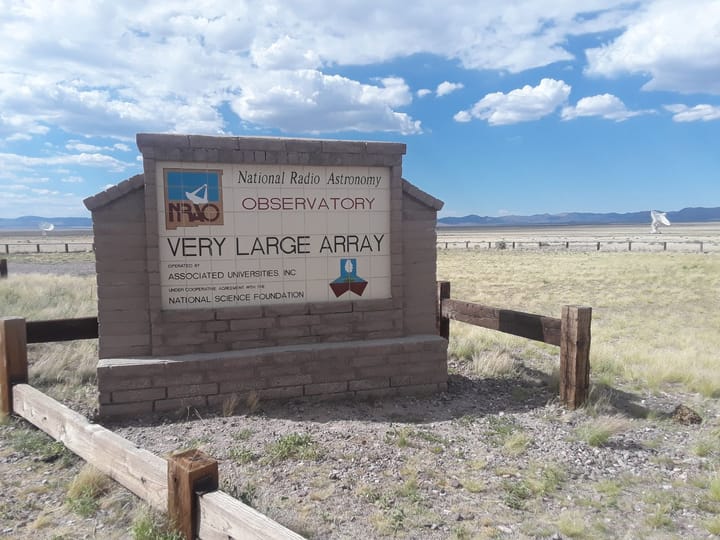 The National Radio Astronomy Observatory Very Large Array entrance sign